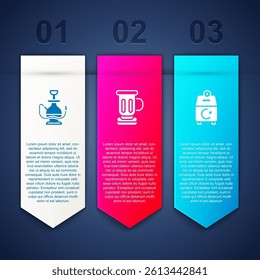 Set Hookah, Medieval goblet and Donate or pay your zakat. Business infographic template. Vector