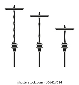 set of hookah, shisha silhouette icon