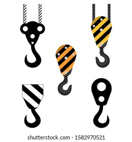 Set of hooks of a construction crane.