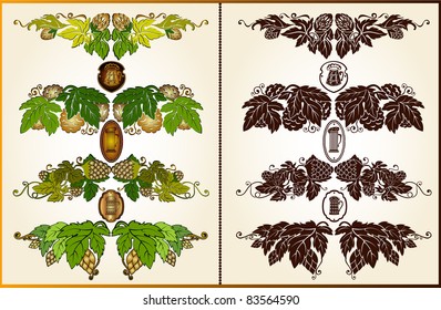 set hop beer pattern silhouette element