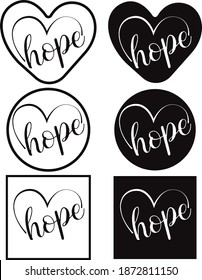 Set of hope signs, vector illustration