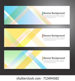 Set of horizon abstract colorful banner background with copy space