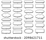 Set of Horizontal 3D Speech Balloons