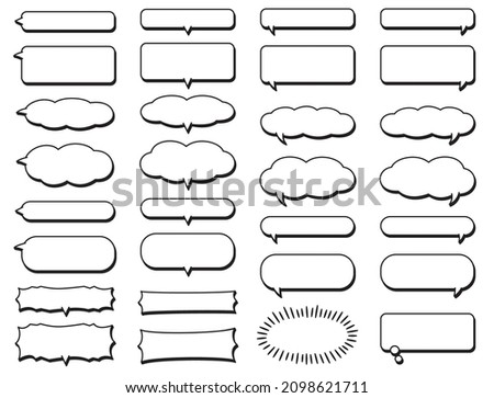 Set of Horizontal 3D Speech Balloons