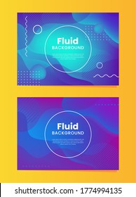 Set of Horizontal A4 Abstract Fluid 3D Background with Liquid Modern Shapes . Isolated Vector Elements 