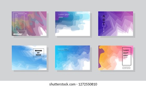 Set of horizontal a4 covers, brochure, flyer template design with abstract background
