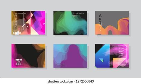 Set of horizontal a4 covers, brochure, flyer template design with abstract background