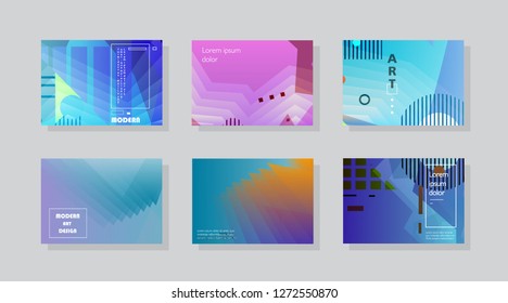 Set of horizontal a4 covers, brochure, flyer template design with abstract background
