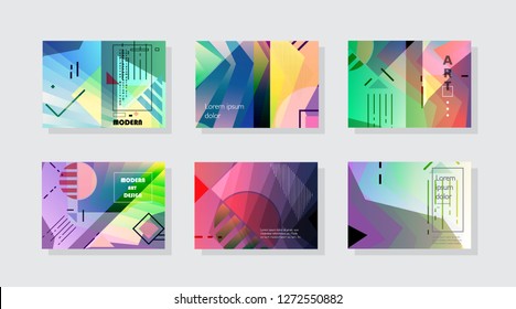 Set of horizontal a4 covers, brochure, flyer template design with abstract background