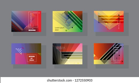 Set of horizontal a4 covers, brochure, flyer template design with abstract background