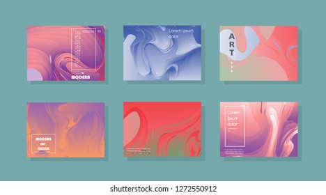 Set of horizontal a4 covers, brochure, flyer template design with abstract background