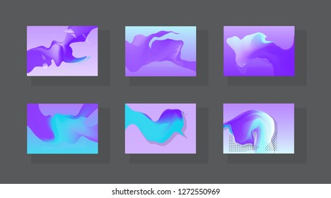Set of horizontal a4 covers, brochure, flyer template design with abstract background