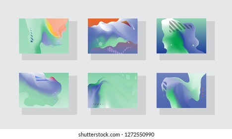 Set of horizontal a4 covers, brochure, flyer template design with abstract background