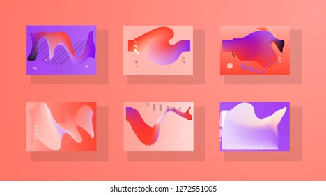 Set of horizontal a4 covers, brochure, flyer template design with abstract background