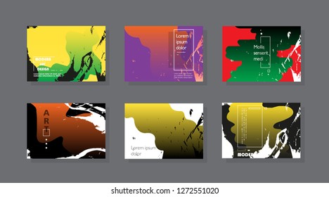 Set of horizontal a4 covers, brochure, flyer template design with abstract background