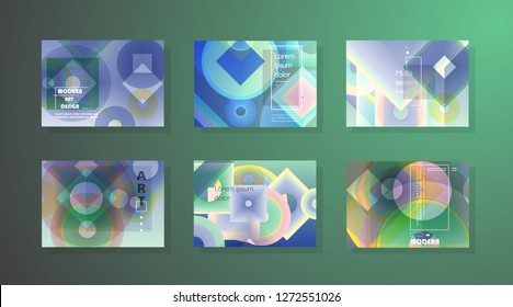 Set of horizontal a4 covers, brochure, flyer template design with abstract background