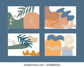 A set of horizontal abstract backgrounds. For social networks, posters, flyers and postcards. vector illustration