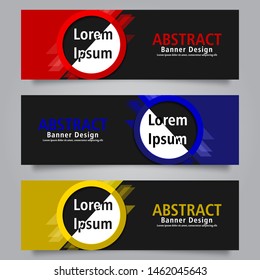 Set of Horizontal Abstract Banner Template. Modern Horizontal Banner. Header Template.