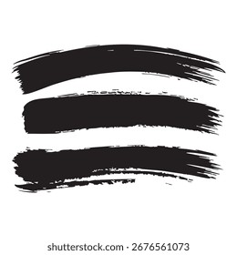 Conjunto de Plantillas abstractas Horizontales de fondo grunge. Manchas de Vector negro con bordes desiguales. Pinceladas dibujadas a mano aisladas sobre un fondo blanco. Ideal para texto, publicidad y diseño de texturas.