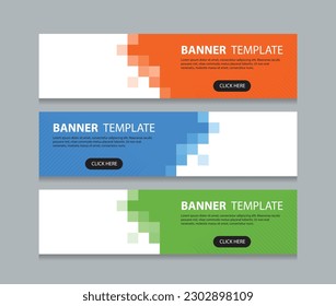 Set of horizontal abstract web banner design template background gradients color. Suitable for web ads. Vector illustration with Space to add pictures.