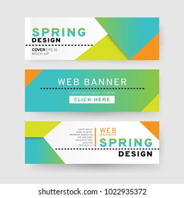 Set of horizontal Abstract Web banners  with text, buttons and transparent elements. Advertising business banner layout template.