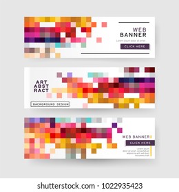 Set Horizontal Abstract Web Banners Text Stock Vector (Royalty Free ...