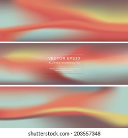 Set of horizontal banner backgrounds with gradient mesh. Eps10 vector illustration.