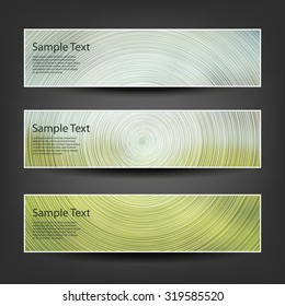 Set of Horizontal Banner / Cover Background Designs - Colors: Green, Blue, White