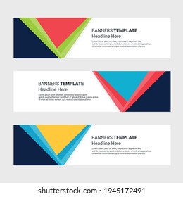 Set of horizontal banner design. editable banner ads white background for corporate and business presentation. social media and web header template 