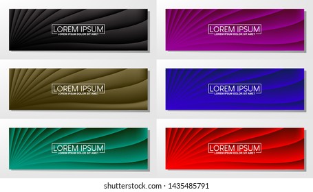 Set of horizontal banner templates with Waves Abstract background