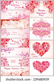 Set of horizontal banner for Valentines day