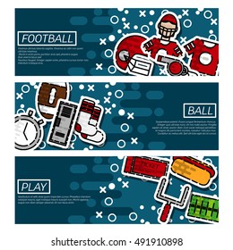 Set of Horizontal Banners about american football