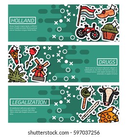 Set of Horizontal Banners about Holland