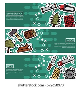 Set of Horizontal Banners about lumberjack