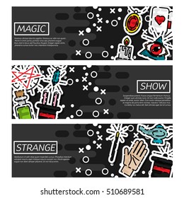Set of Horizontal Banners about magic