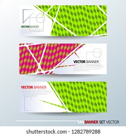 Set of horizontal banners. Abstract colorful background with simple geometric lines. Vector illustration.