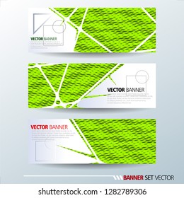 Set of horizontal banners. Abstract colorful background with simple geometric lines. Vector illustration.