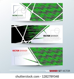 Set of horizontal banners. Abstract colorful background with simple geometric lines. Vector illustration.