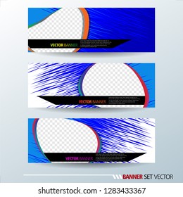 Set of horizontal banners. Abstract colorful background with simple liquid curve shape. Vector illustration.