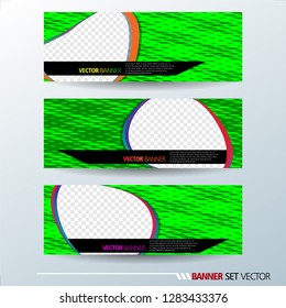 Set of horizontal banners. Abstract colorful background with simple liquid curve shape. Vector illustration.