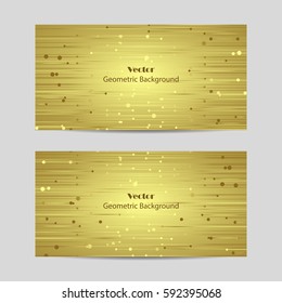 Set of horizontal banners. Abstract geometric background with connected lines and dots. Vector illustration.
