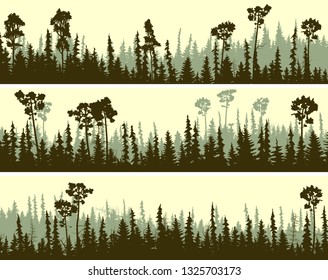 Similar Images, Stock Photos & Vectors of Forest trees silhouettes
