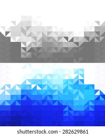 Set of horizontal banners, geometric designs