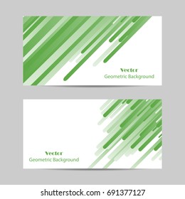 Set of horizontal banners. Green lines abstract vector background