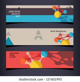 Set of horizontal banners, headers. Editable design template. EPS10 vector, transparencies used.