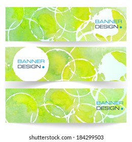 Set of horizontal banners.The illustration contains transparency and effects. EPS10