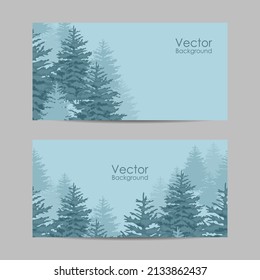Set of horizontal banners. Outside park landscape.