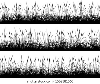 Conjunto de banderas horizontales con siluetas de campo de trigo.