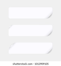 Set horizontal blank web banners with curled corner. Vector illustration on white background.