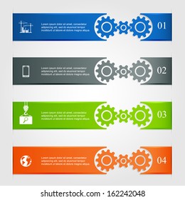 Set of horizontal building infographic, can be used for design of website, illustration.